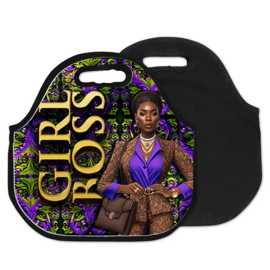 Girl, boss, purple Lunch tote